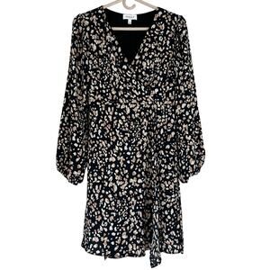 Gilli long sleeve mini wrap dress ballon sleeve flowing  romantic fall boho  M